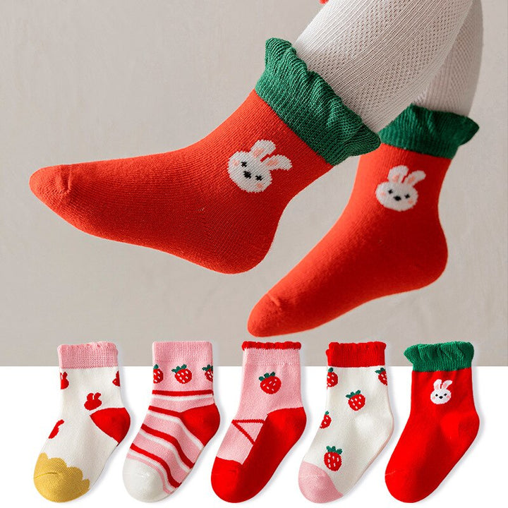 Cute Cartoon Pattern Children Cotton Socks (5Pairs) - Robust Quality Store