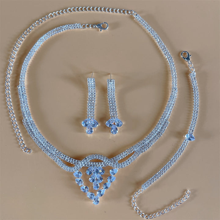 Rhinestone Crystal Bridal Jewelry Set - Robust Quality Store