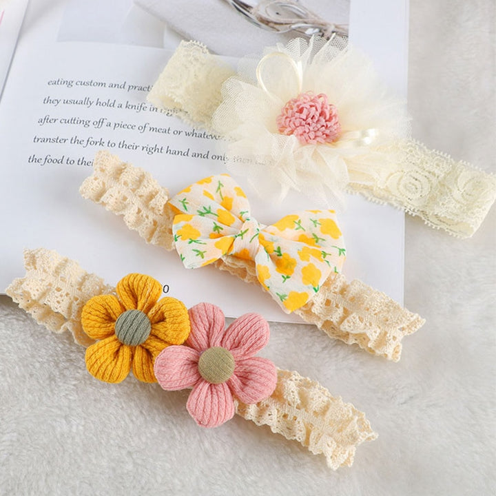 Girls Flower Headbands 3Pcs | Baby girl bow Accessories - Robust Quality Store