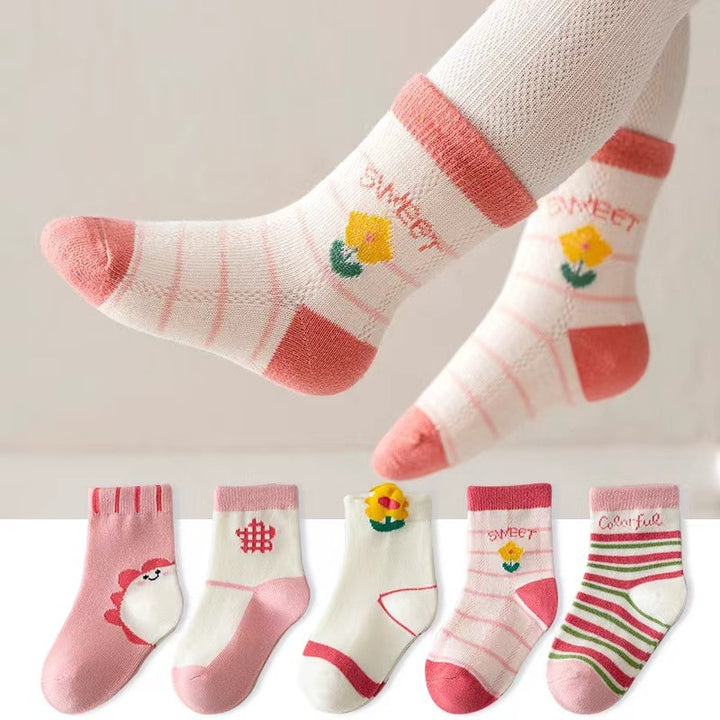 Cute Cartoon Pattern Children Cotton Socks (5Pairs) - Robust Quality Store