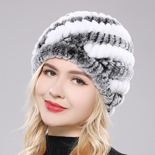 Women Genuine Rex Rabbit Fur Hats - Robust Quality Store