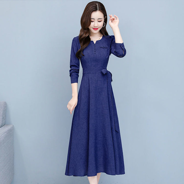 V-neck Elegant Denim Dress - Robust Quality Store