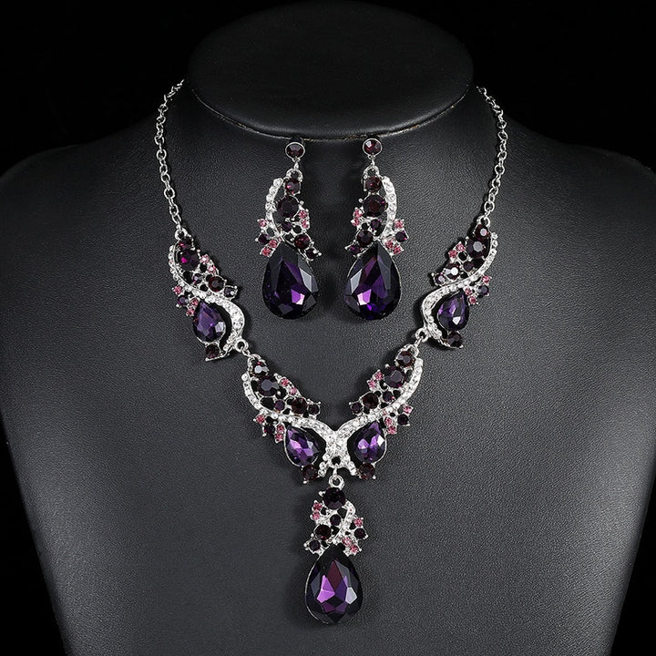 Crystal Necklace with Earrings for Women - Robust Quality Store