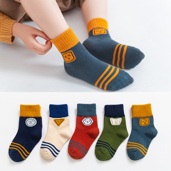 Cute Cartoon Pattern Children Cotton Socks (5Pairs) - Robust Quality Store