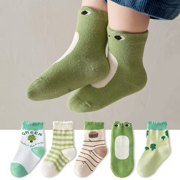 Cute Cartoon Pattern Children Cotton Socks (5Pairs) - Robust Quality Store