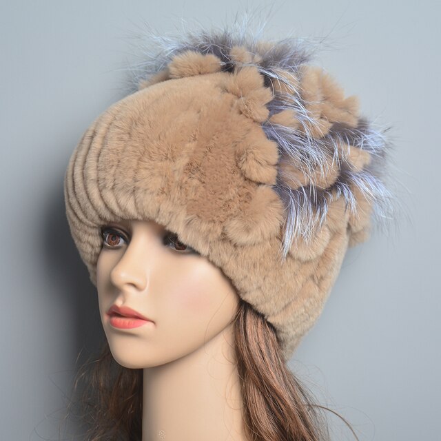 Women Genuine Rex Rabbit Fur Hats - Robust Quality Store