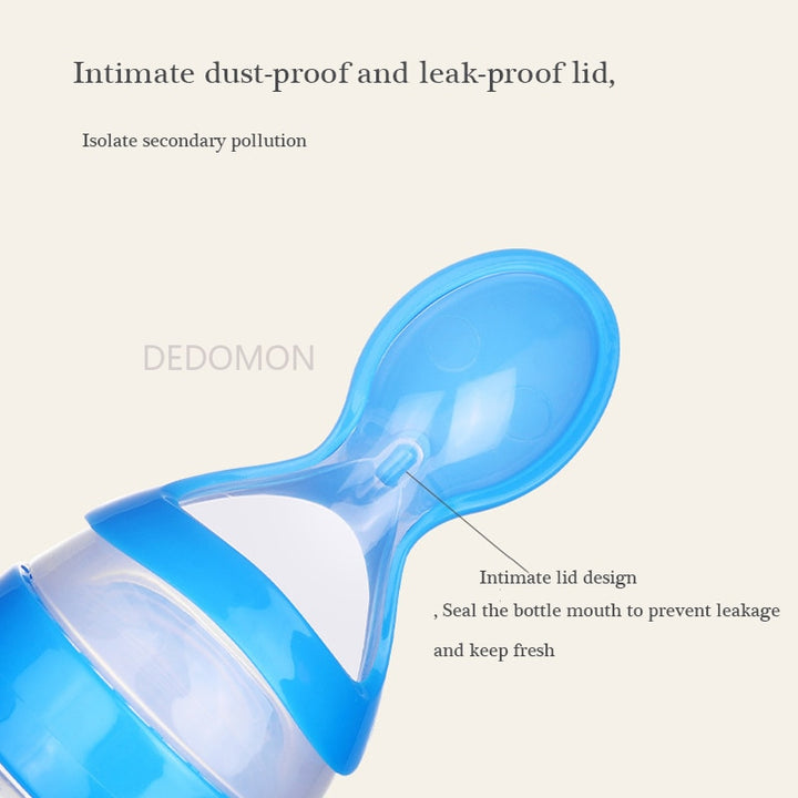 Squeezable Feeding Bottle with Spoon Attachment - Robust Quality Store