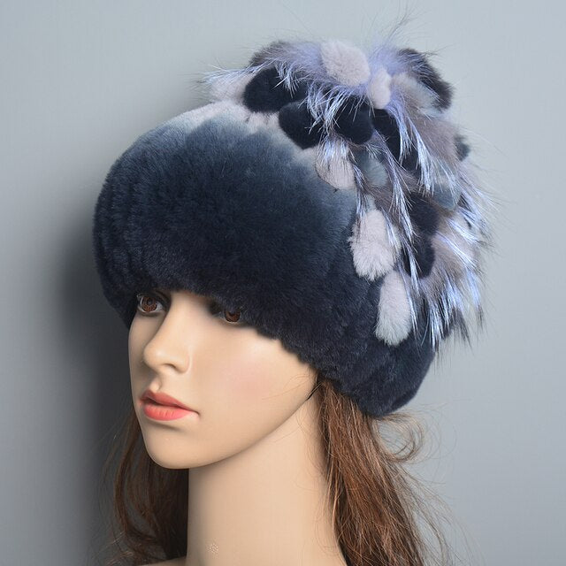 Women Genuine Rex Rabbit Fur Hats - Robust Quality Store