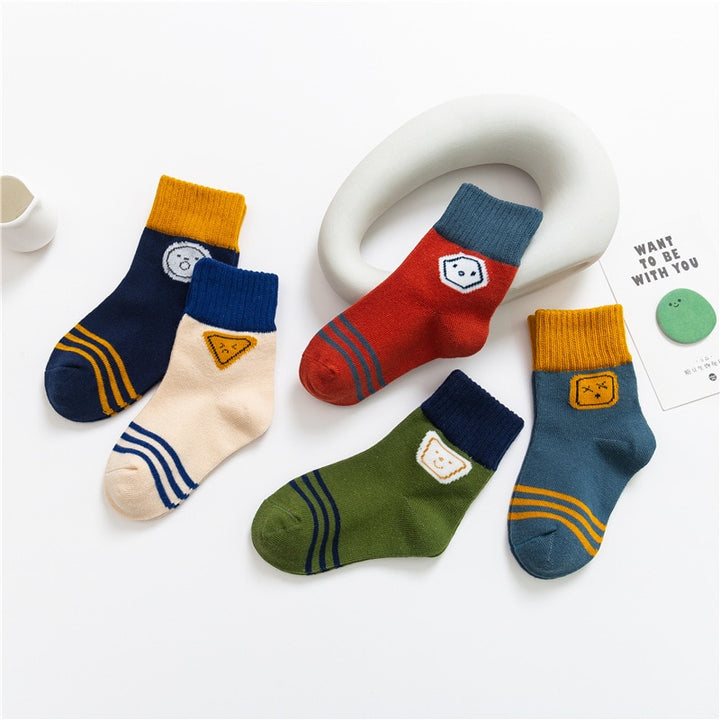 Cute Cartoon Pattern Children Cotton Socks (5Pairs) - Robust Quality Store