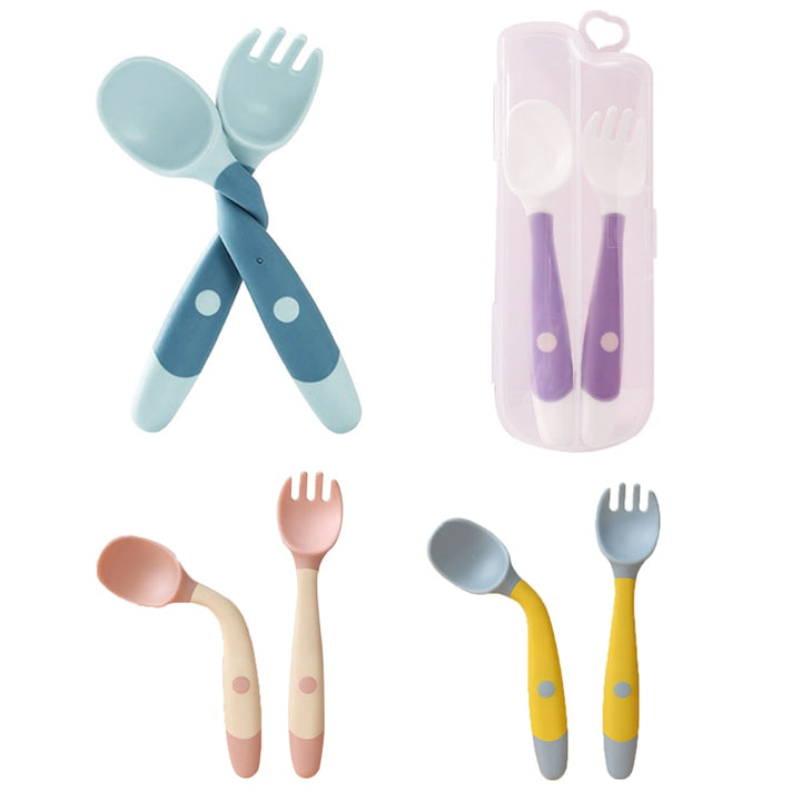 Soft Spoon & Fork Set for Babies - Robust Quality Store