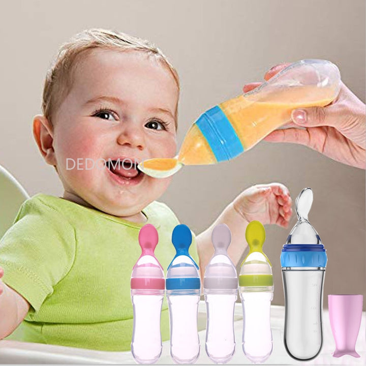 Squeezable Feeding Bottle with Spoon Attachment - Robust Quality Store