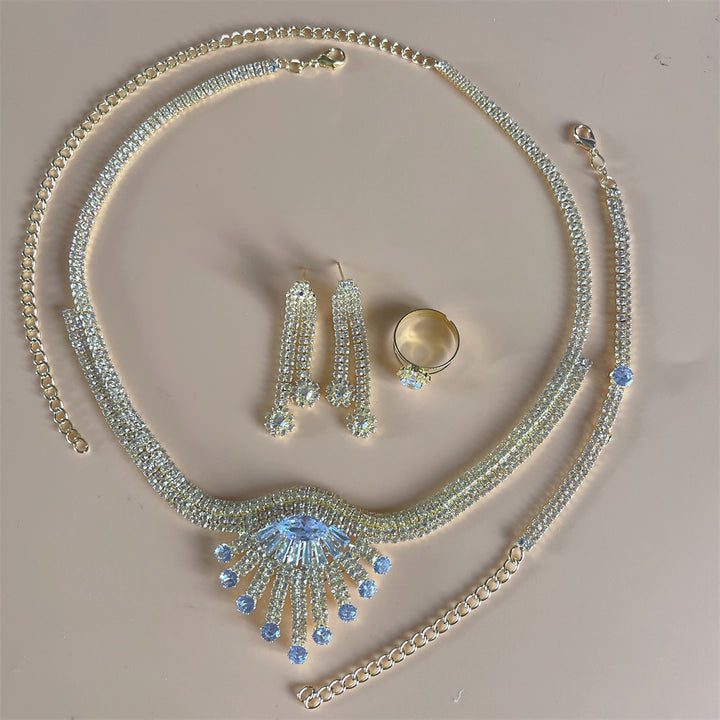 Rhinestone Crystal Bridal Jewelry Set - Robust Quality Store