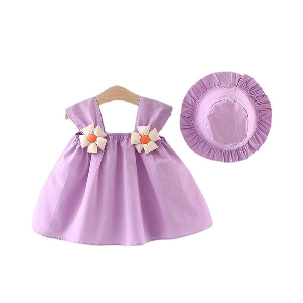 Princess Summer Dress 2pcs with Flower Decorator - Robust Quality Store