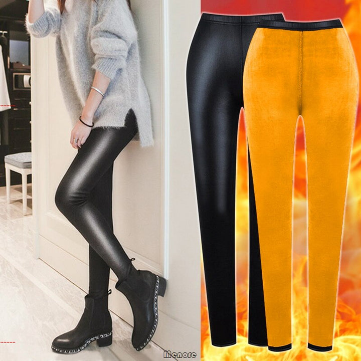 Leather High Waist Thermal Tights - Robust Quality Store