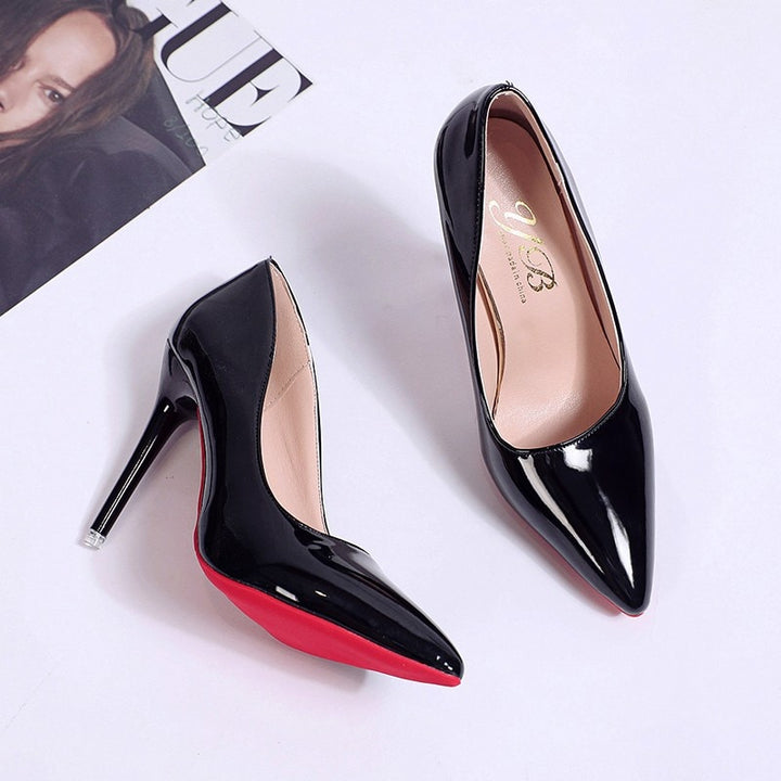 Women 39's High Heel Pointed Toe Stiletto Red Bottom Shoes - Robust Quality Store